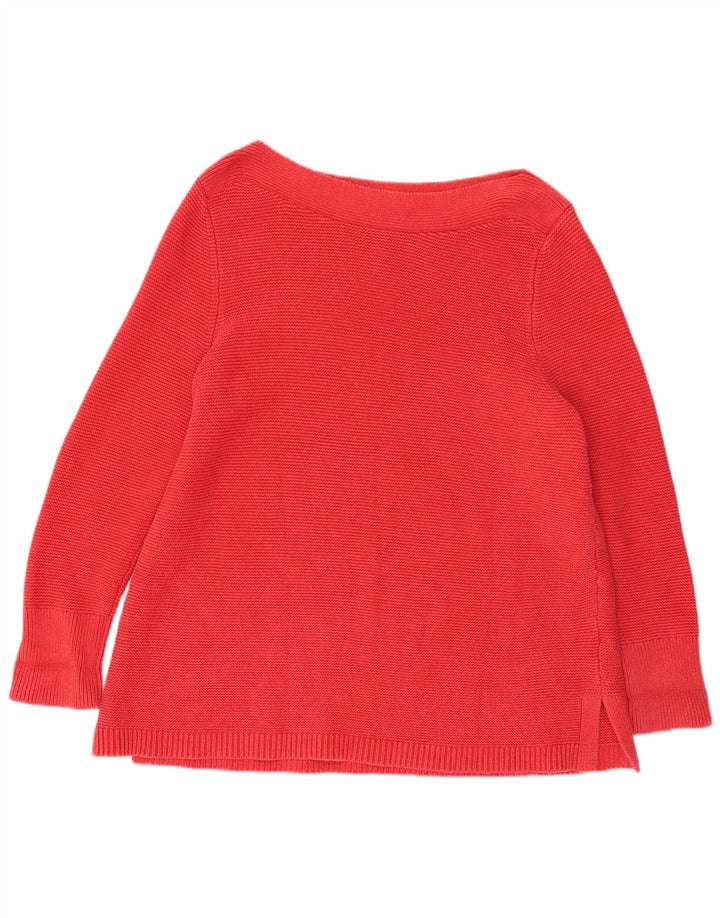 WHITE STUFF Damen-Pullover mit U-Boot-Ausschnitt, UK 22 3XL, rote Baumwolle