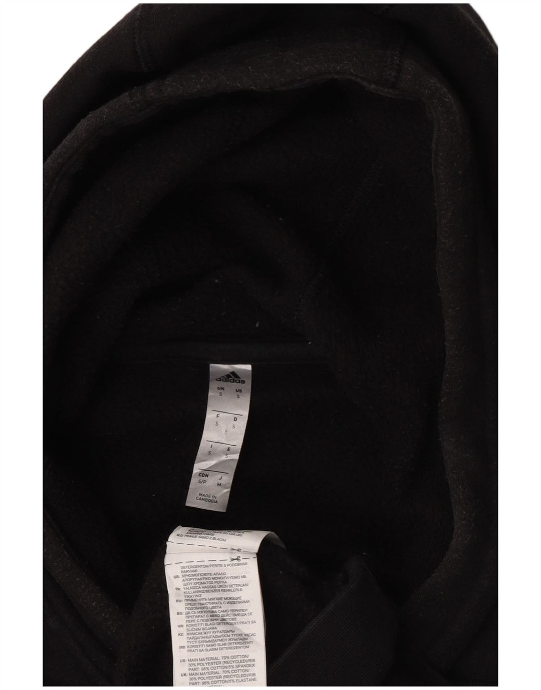 Adidas Herren Kapuzenpullover Small Schwarz Baumwolle