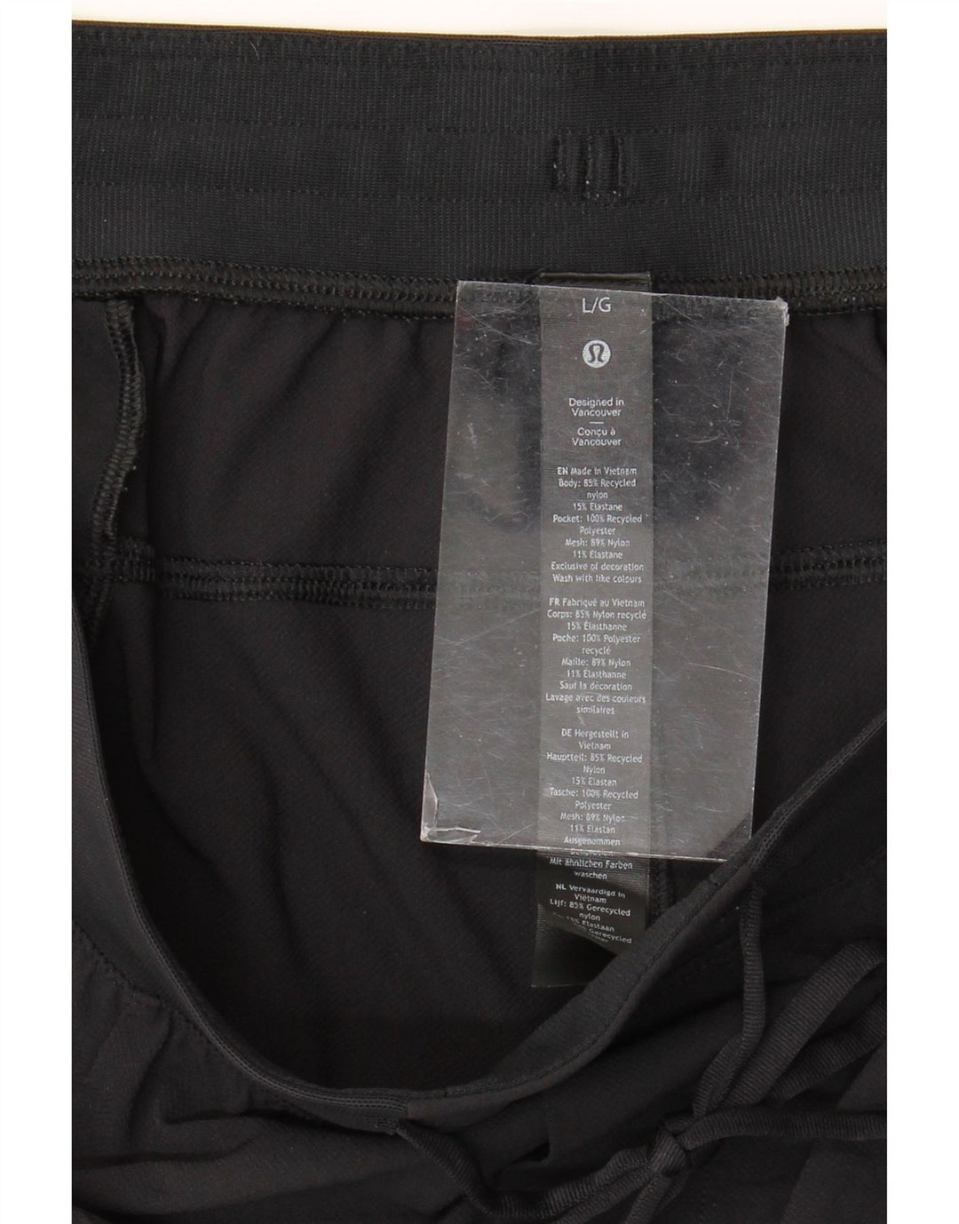 Lululemon Damen-Sportshorts, groß, aus schwarzem Nylon