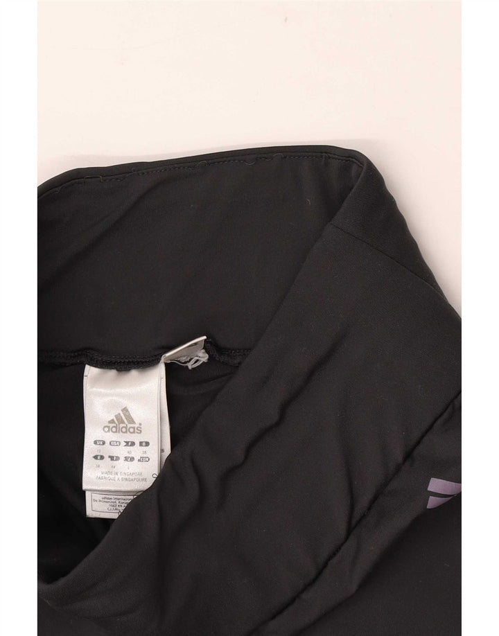 Adidas Damen Capri-Leggings UK 12 Medium Schwarz Polyester Sport