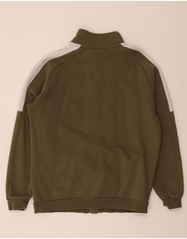 Puma Herren-Trainingsanzug-Top-Jacke, mittelgroße Khaki-Farbblock-Baumwolle