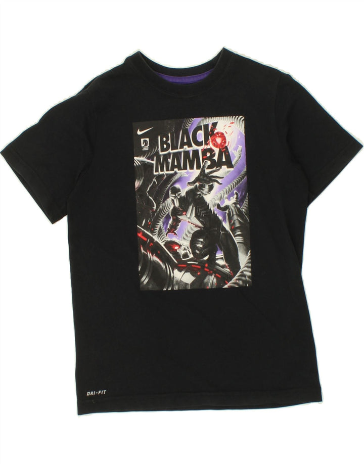 NIKE Boys Dri Fit Graphic T-Shirt Top 8-9 Years Small Black Vintage Nike and Second-Hand Nike from Messina Hembry 