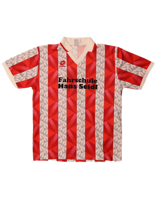 Lotto Herren-Poloshirt mit Grafik, 2XL, rot gestreift, Polyester