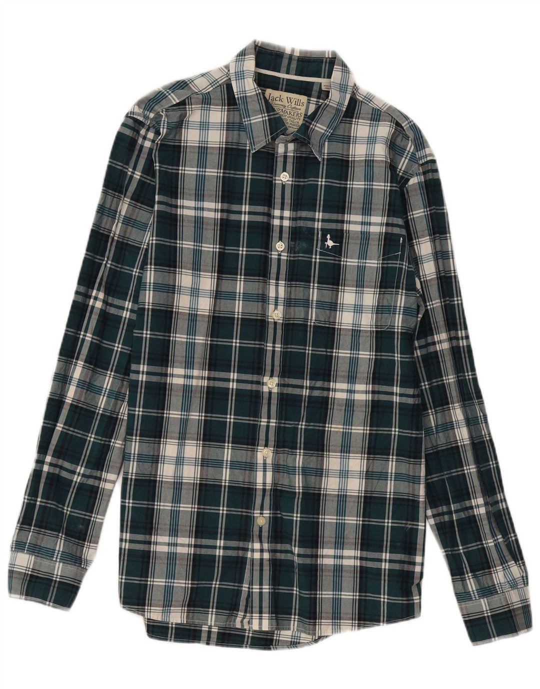 Jack Wills Herrenhemd aus mittelgrün karierter Baumwolle
