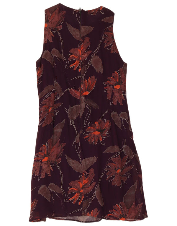 Oasis Womens Sleeveless Shift Dress UK 14 Medium Purple Floral Viscose