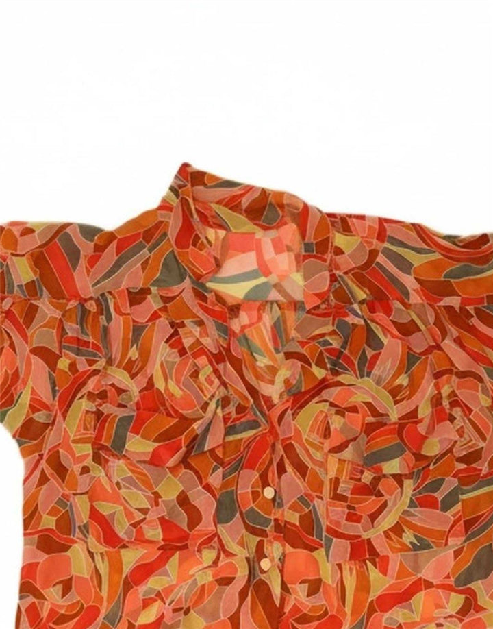 Womens Abstract Pattern Short Sleeve Shirt Blouse UK 20 2XL