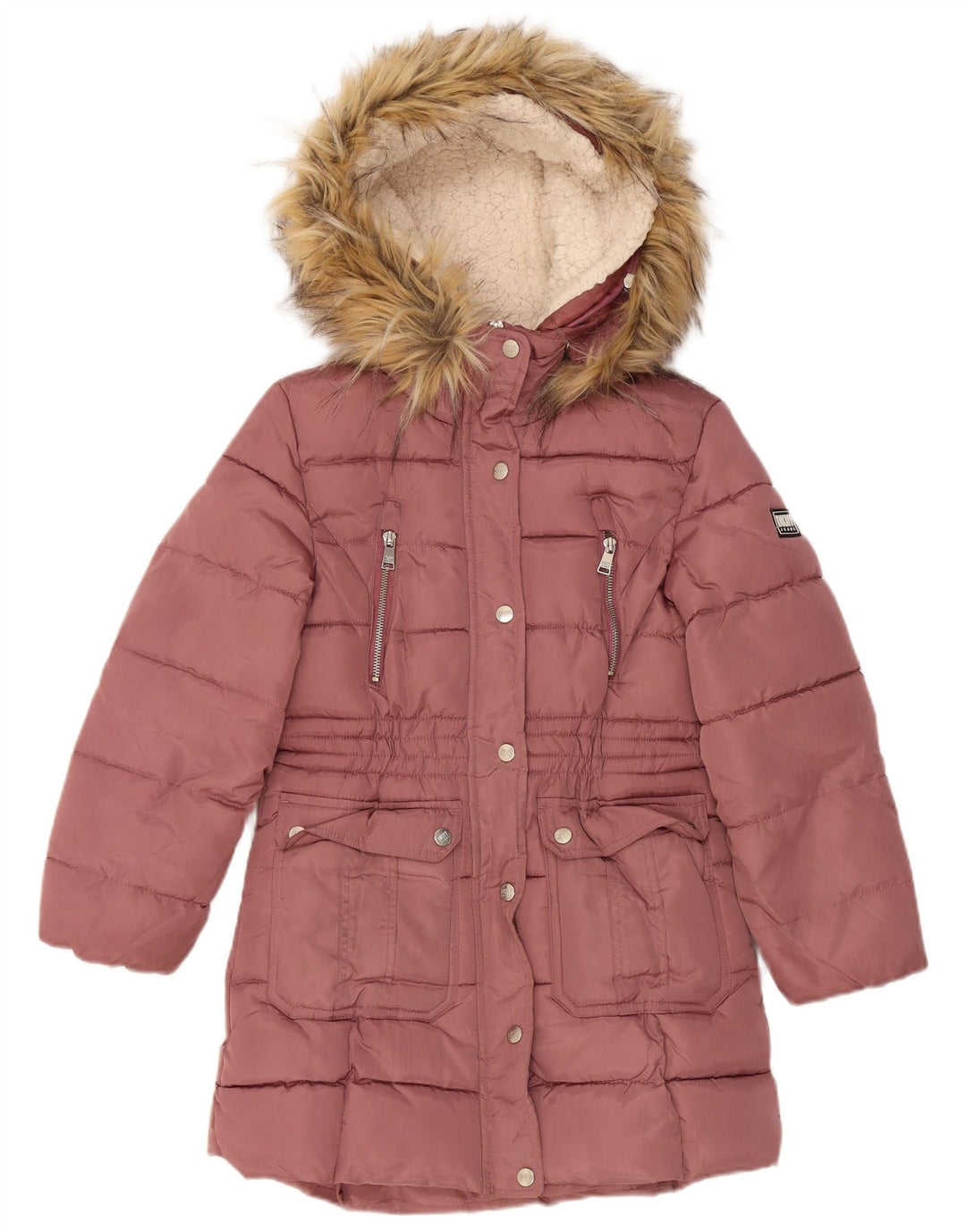 Dkny Wattierter Mantel mit Kapuze für Mädchen, 10–11 Jahre, Mittelrosa, Polyester