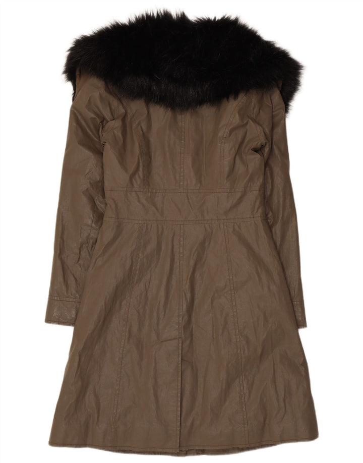 Dkny Damen Mantel UK 6 XS Khaki Ramie