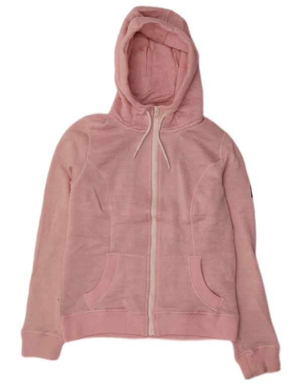 Superdry Damen-Kapuzenpullover mit Reißverschluss, UK 16, Größe L, Rosa, Polyester