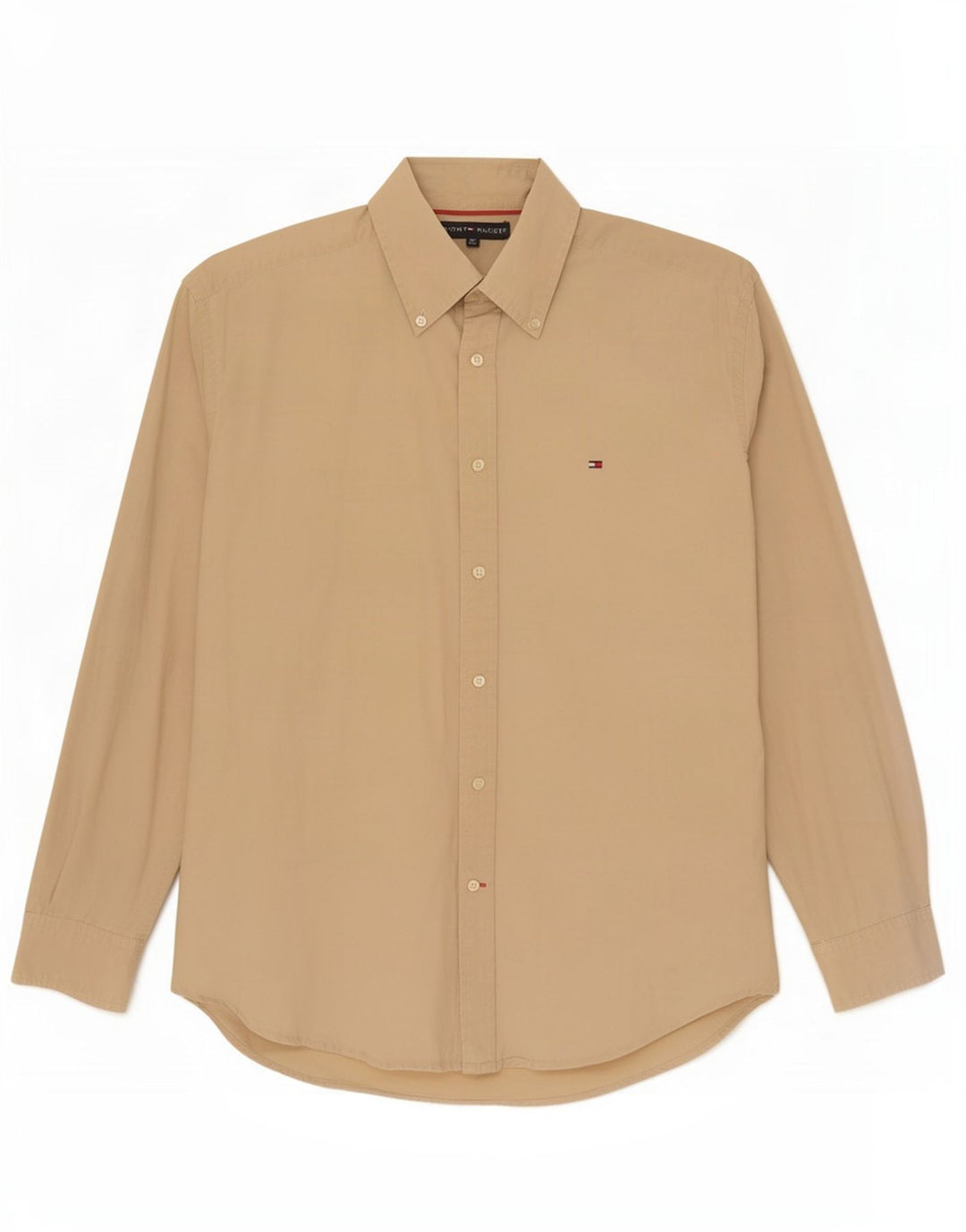 Tommy Hilfiger Herrenhemd mittelbeige Baumwolle