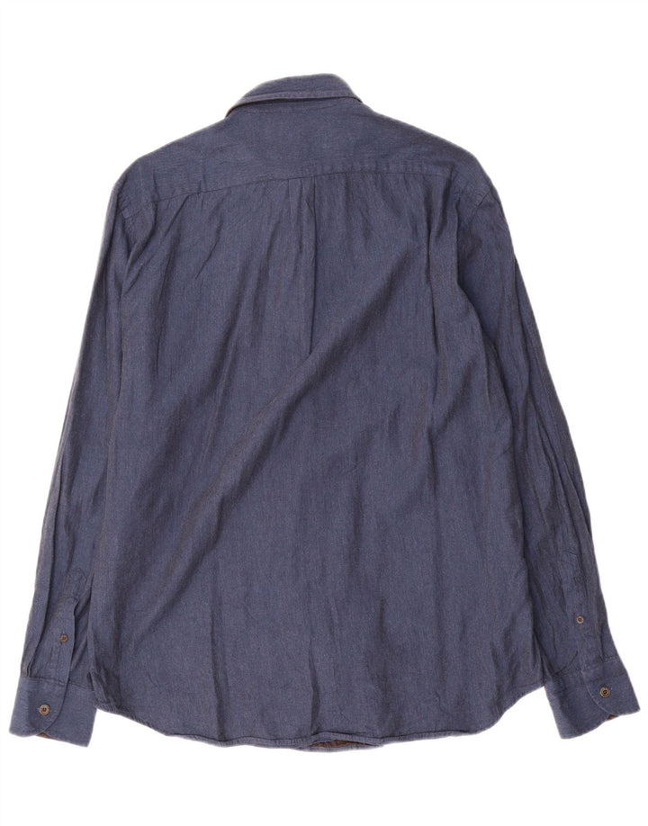 Harmont & Blaine Herren-Hemd, reguläre Passform, XL, Marineblau, Baumwolle