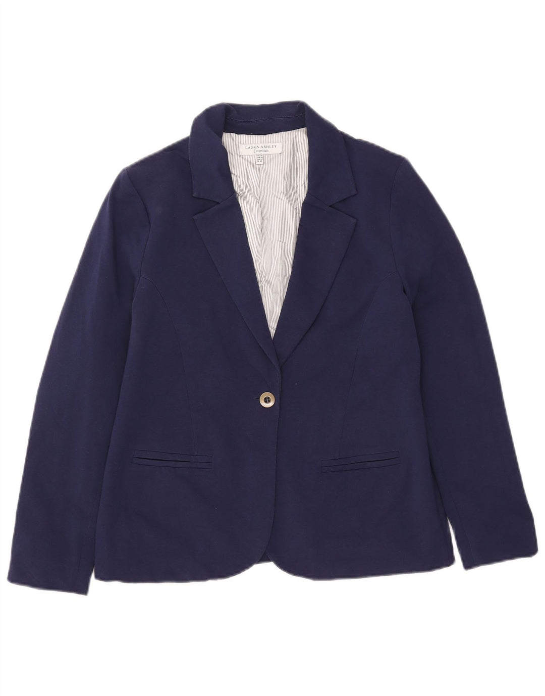 Laura Ashley Damen-Blazerjacke mit 1 Knopf, UK 14, Größe L, Marineblau, Baumwolle