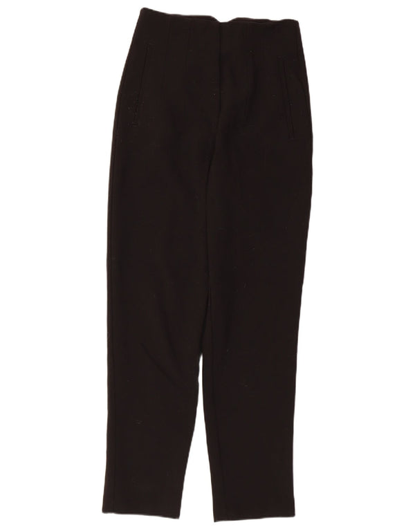 Zara Damen-Anzughose mit hoher Taille, konisch zulaufend, XS, W24, L26, Schwarz, Polyester