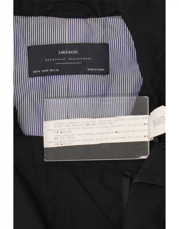 Zara Damen Pea Coat UK 14 Medium Marineblau Polyester