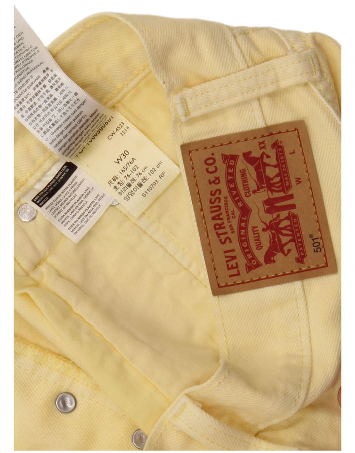 LEVI'S Damen 501 Jeansshorts W30 mittelgelbe Baumwolle
