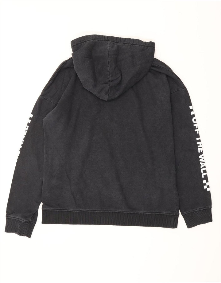 VANS Womens Graphic Oversized Hoodie Pullover UK 16 Große marineblaue Baumwolle