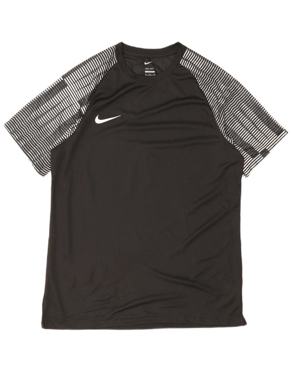 Nike Herren Dri Fit Slim T-Shirt Top XL Schwarz Nadelstreifen Polyester