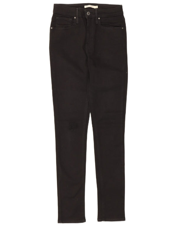 Levi's Damen 721 High Rise Skinny Jeans W28 L30 Schwarz Baumwolle