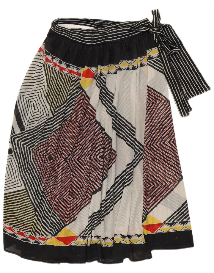 Vintage Damen Wickelrock W28 Medium Mehrfarbig Geometrisch