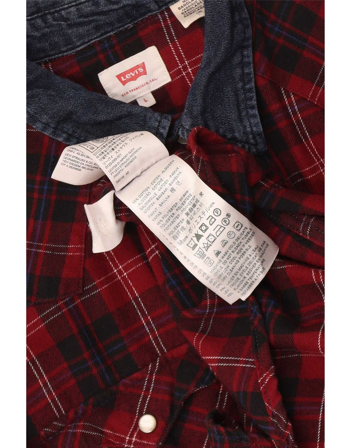 Levi's Herren-Flanellhemd, groß, rot kariert, Baumwolle