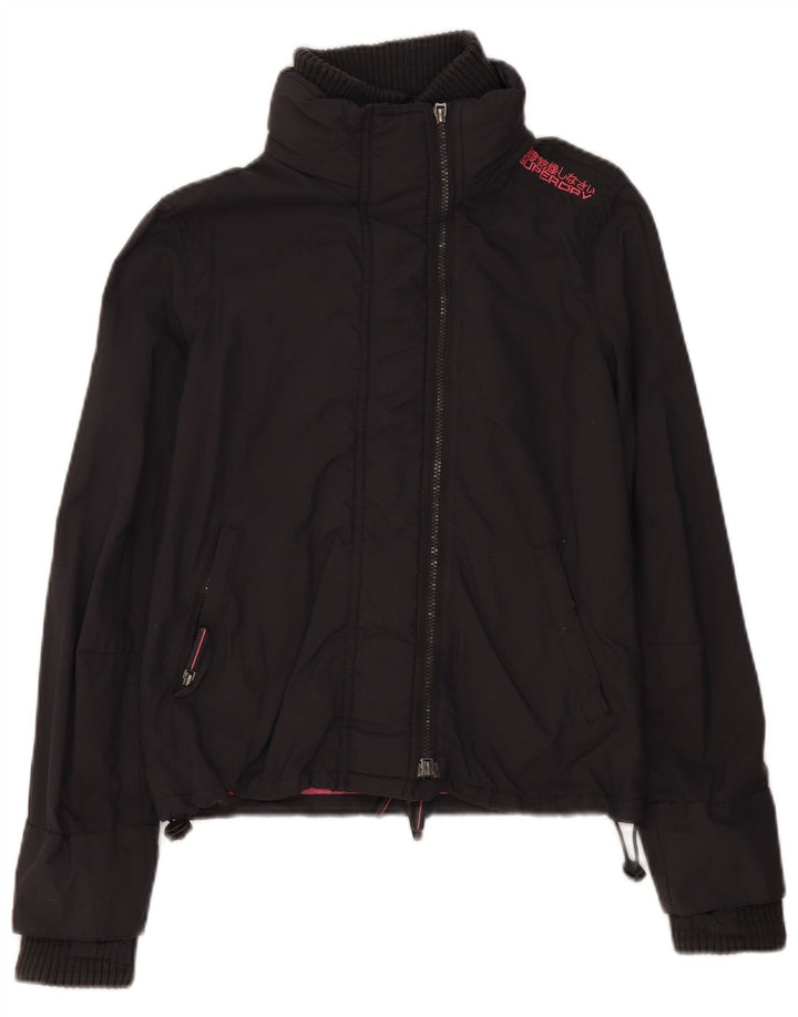 Superdry Damen Bomberjacke UK 14 Mittelschwarzes Nylon