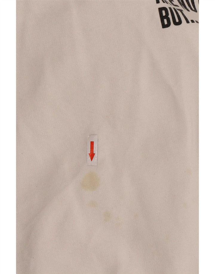 Zara Damen Grafik-Sweatshirt mit normaler Passform, Größe L, Weiß