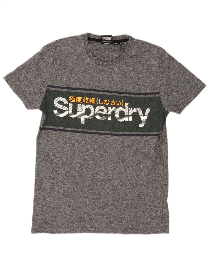 Superdry Herren-T-Shirt mit normaler Grafik, mittelgrau gesprenkelte Baumwolle