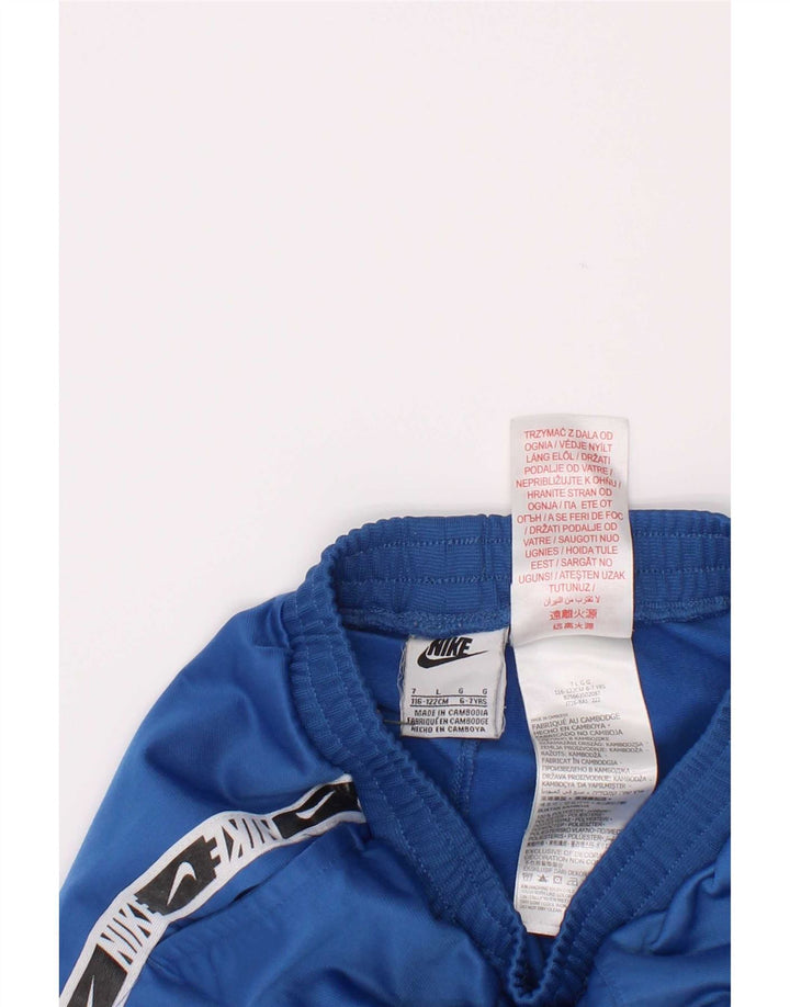Nike Jungen-Sportshorts mit Grafik, 6–7 Jahre, groß, blaues Farbblock-Polyester