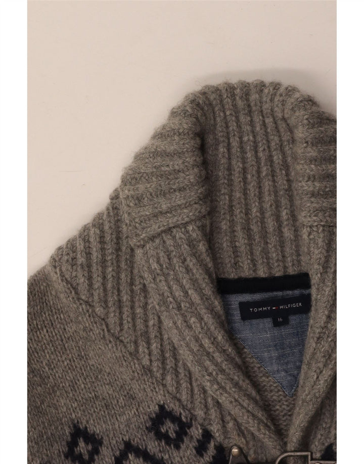 TOMMY HILFIGER Strickjacke für Jungen, 15–16 Jahre, Grau, Fair Isle