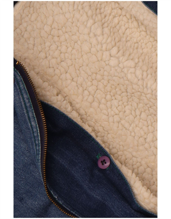 Vintage Damen Sherpa Jeansjacke UK 14 Groß Blau