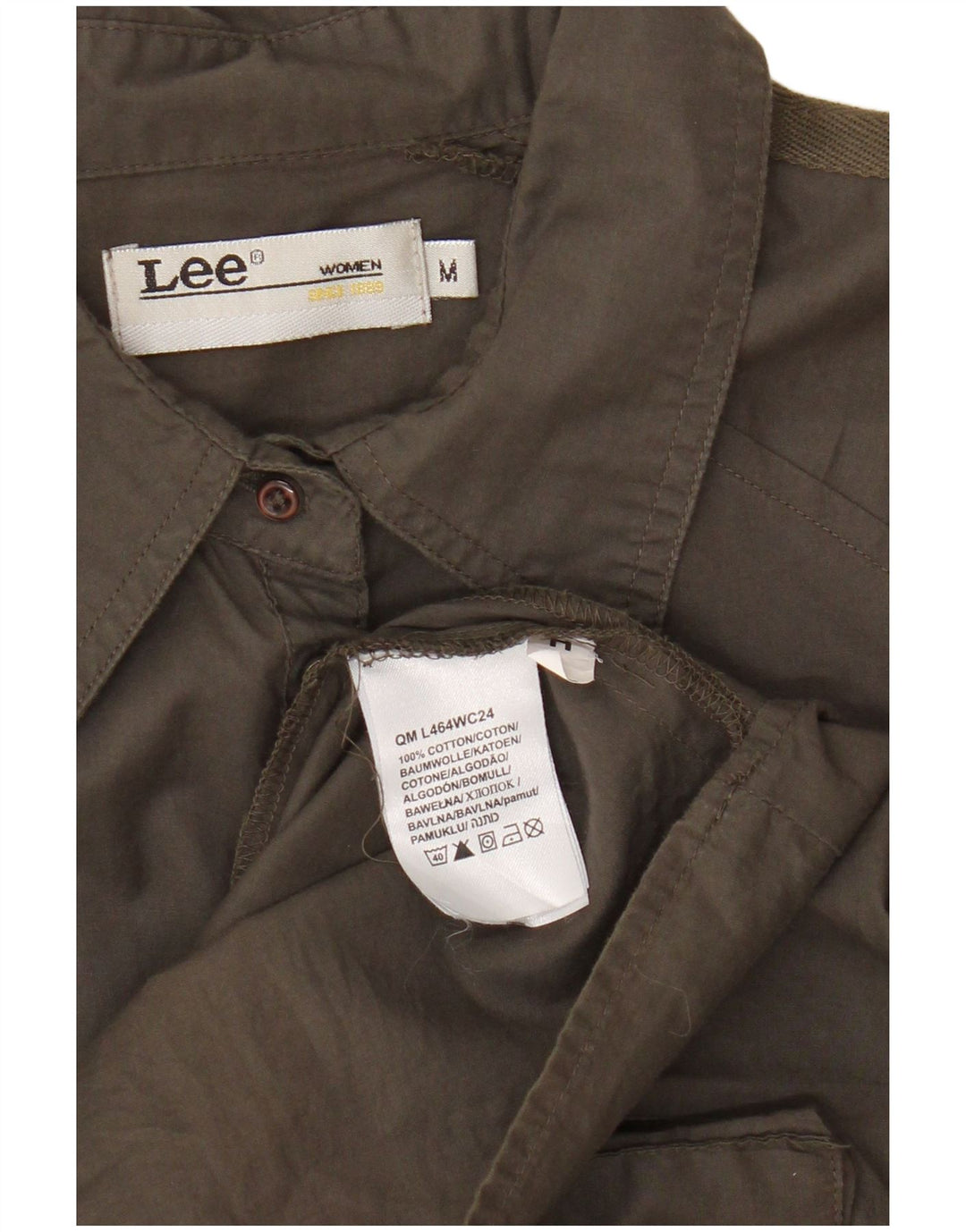 Lee Damen Cargo-A-Linien-Kleid, UK 14, mittlere Khaki-Baumwolle