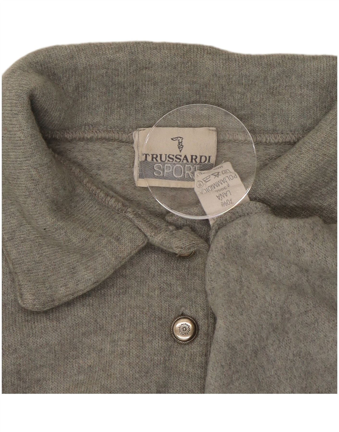 TRUSSARDI Damen-Pullover mit Rollkragen, übergroß, IT 44, mittelgraue Wolle