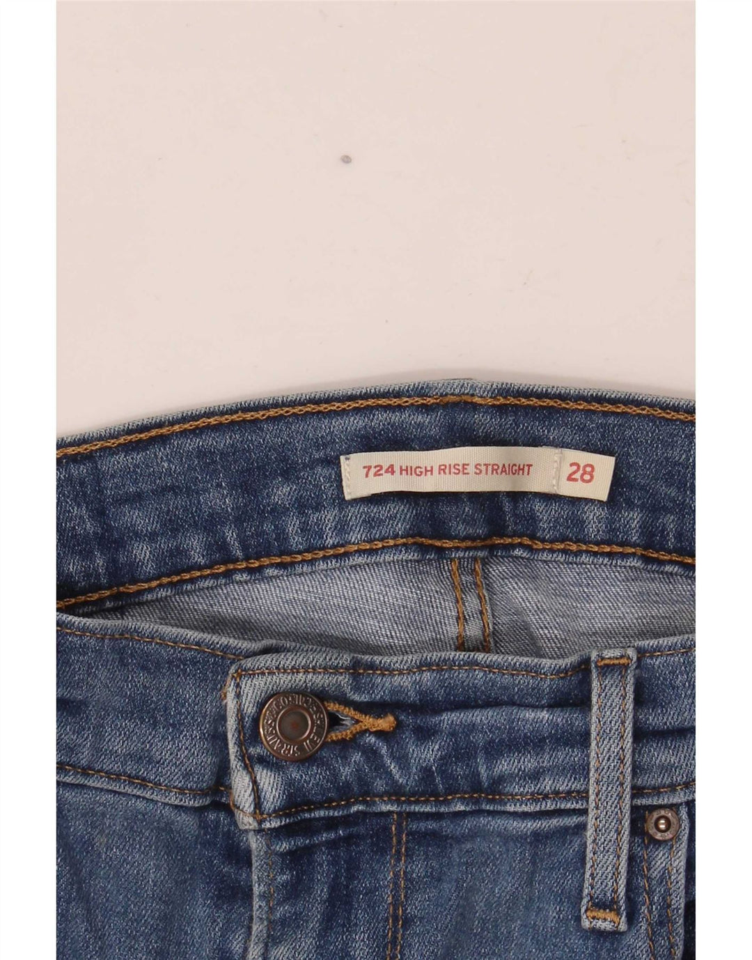 Levi's Damen 724 High Rise Straight Jeans W28 L28 Blau