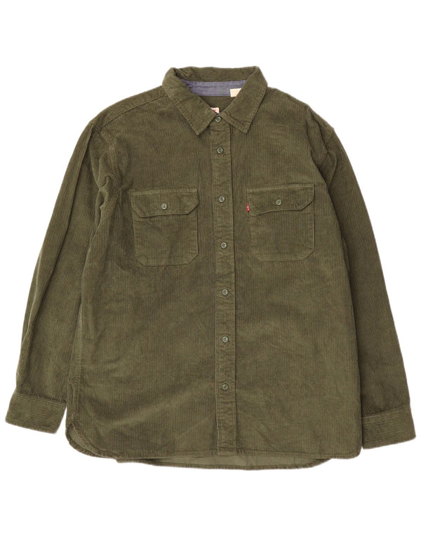 Levi's Herren Relaxed Corduroy Shirt Large Grün Baumwolle