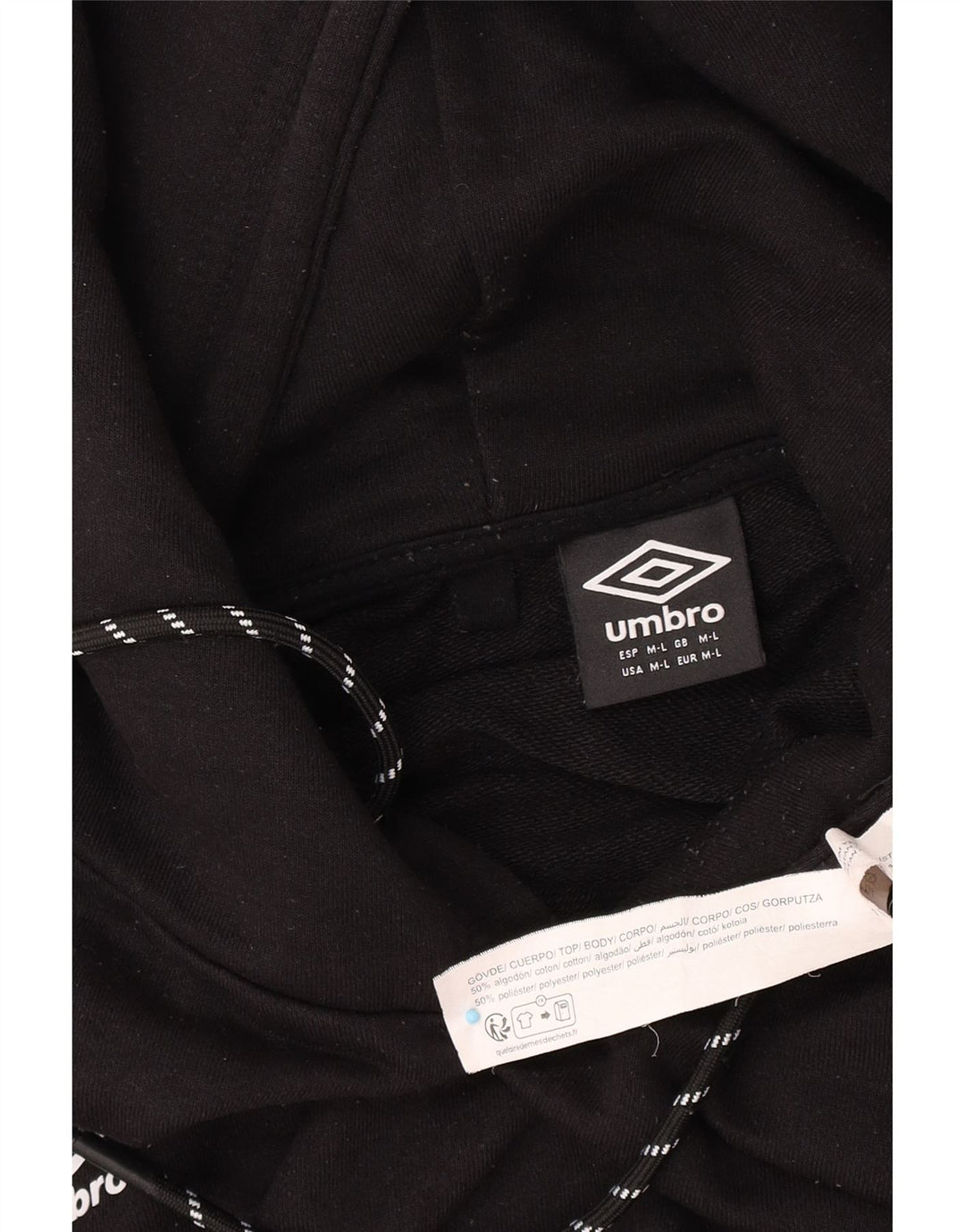Umbro Herren-Hoodie-Pullover aus mittelschwarzer Baumwolle
