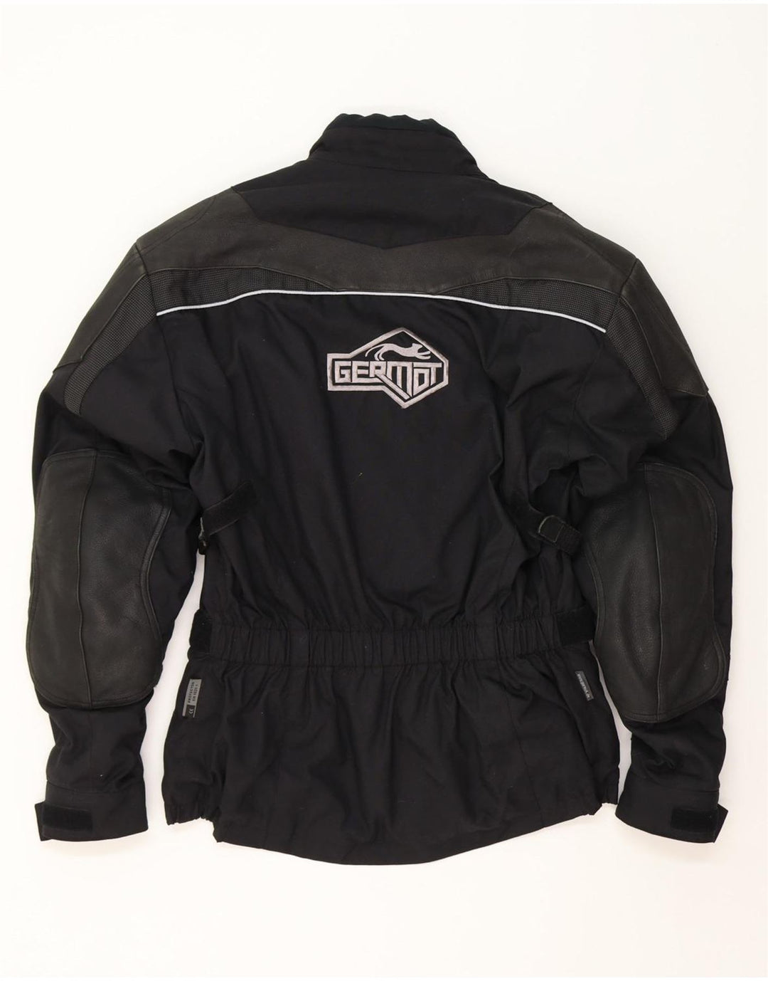 GERMOT Mens Graphic Racer Jacket UK 40 Large Black Polyamide Vintage Germot and Second-Hand Germot from Messina Hembry 