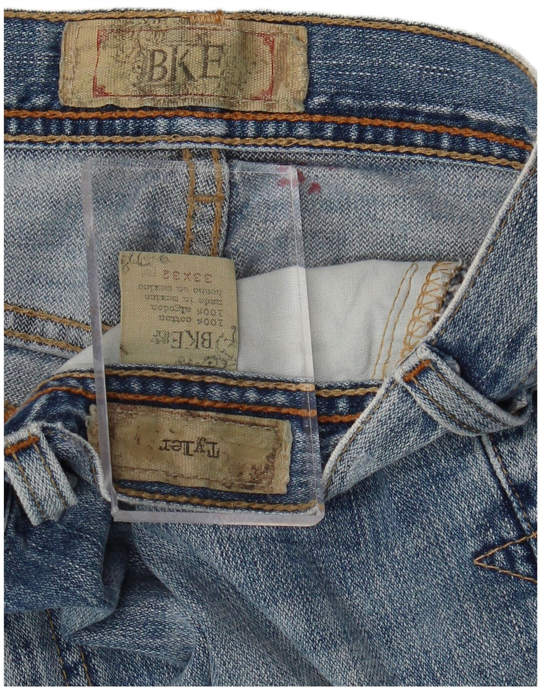 BKE Herren Tyler Bootcut Jeans W33 L32 Blaue Baumwolle