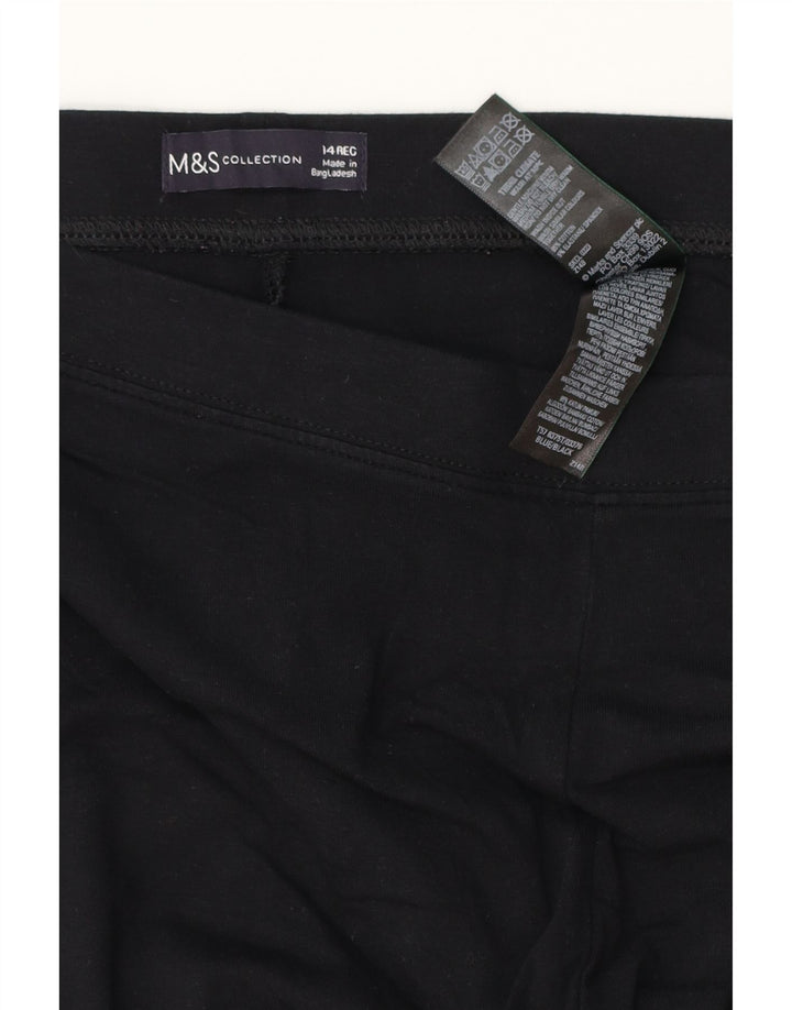 MARKS & SPENCER Damen-Leggings, UK 14, Größe L, schwarze Baumwolle