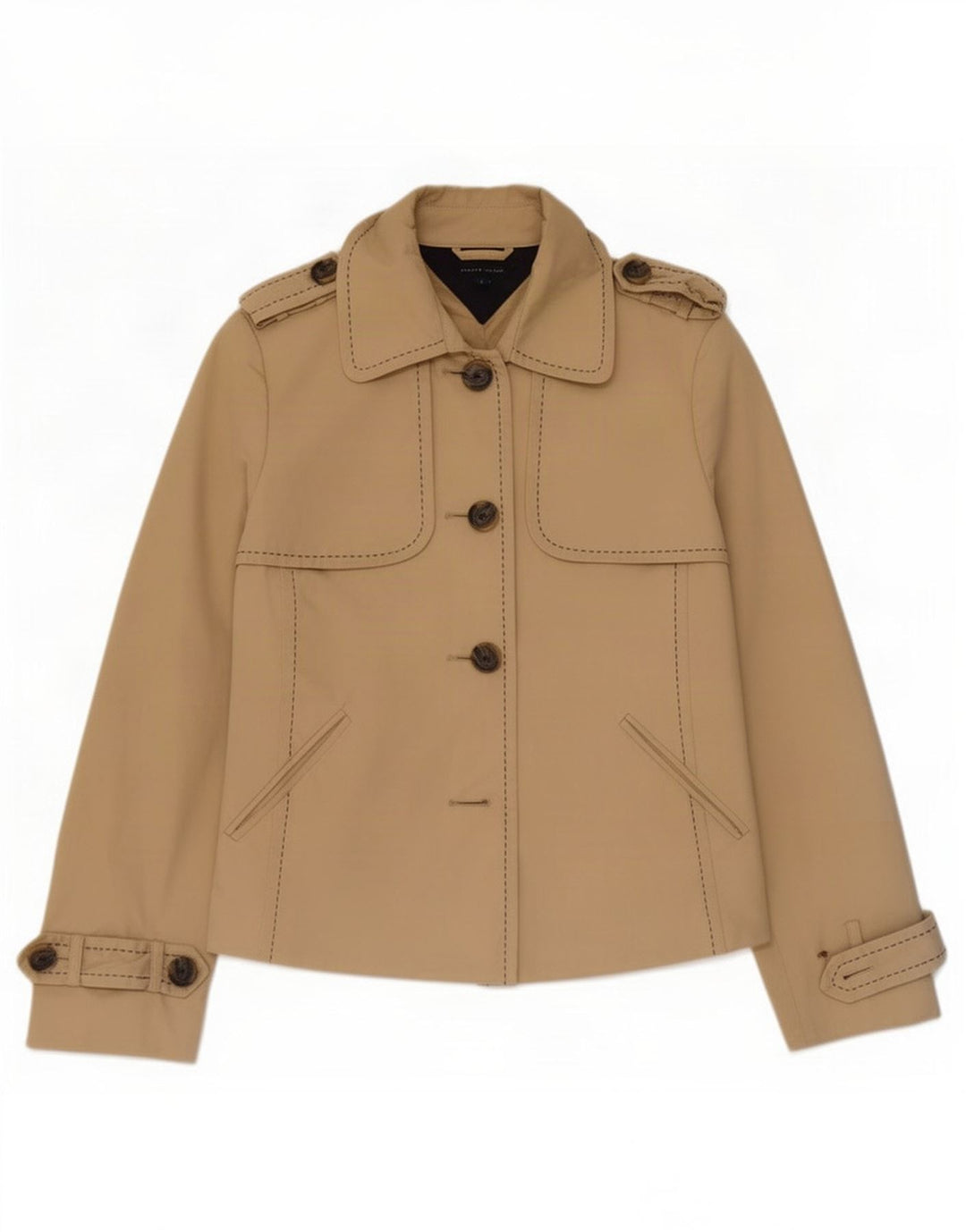 Tommy Hilfiger Damen Militärjacke UK 10 Small Beige Baumwolle