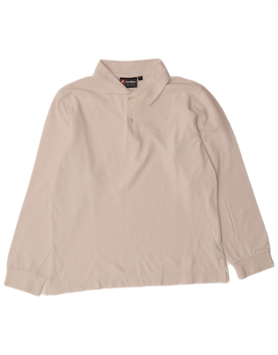 LOTTO Herren-Langarm-Poloshirt aus mittelweißer Baumwolle