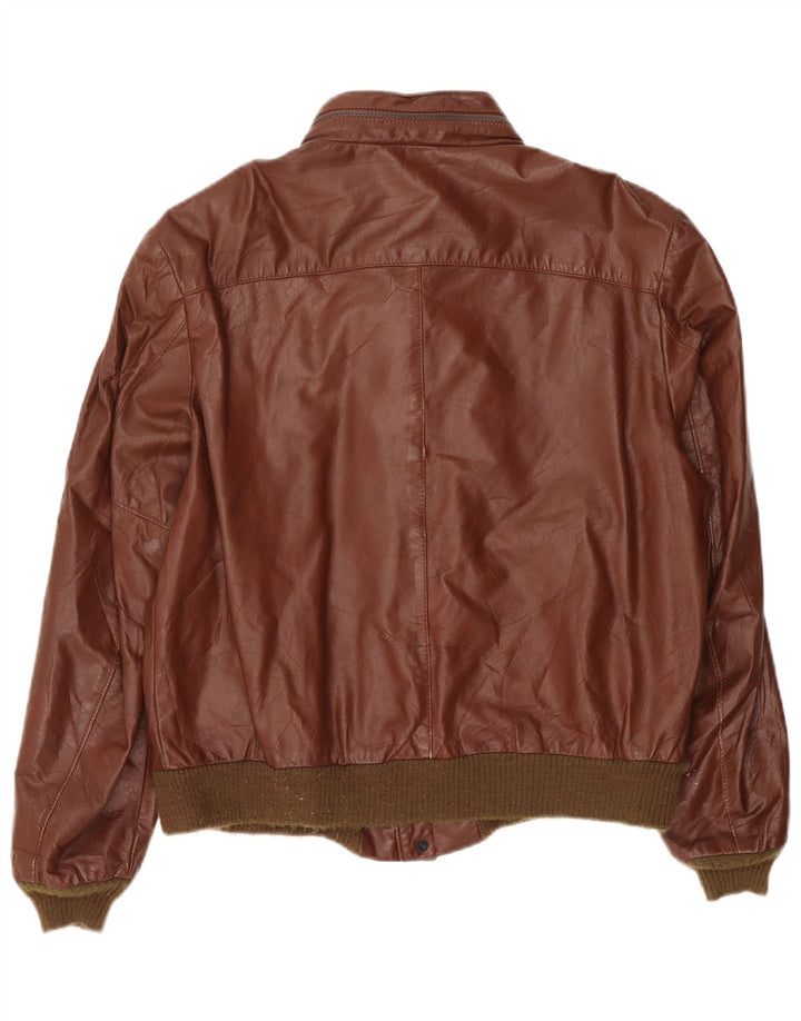Cooper Herren-Lederjacke mit Kapuze, UK 42, XL, braunes Leder