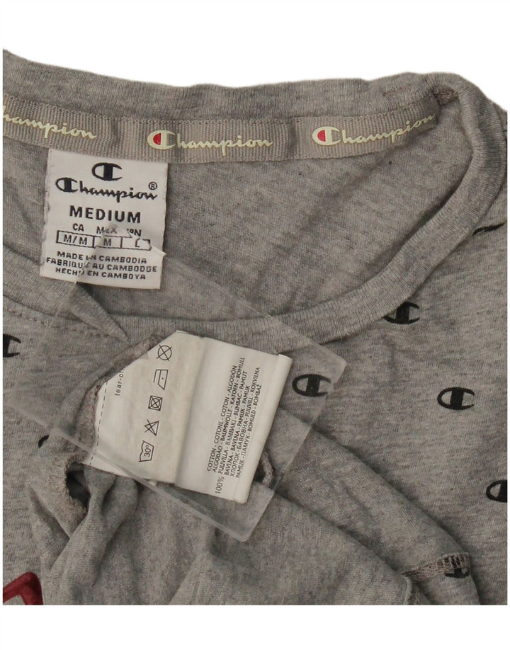 CHAMPION Grafik-T-Shirt-Oberteil für Damen, UK 12, mittelgraue Baumwolle