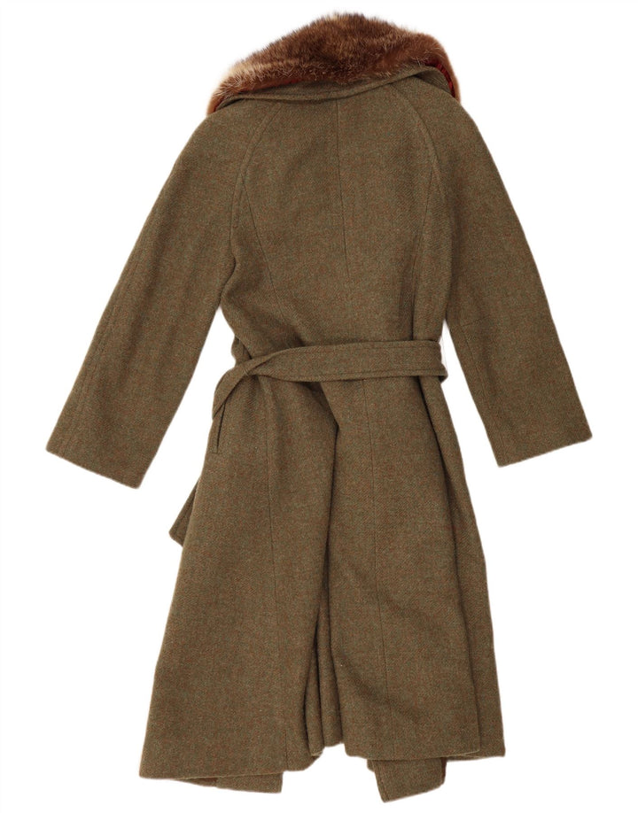 Aquascutum Damenmantel UK 10 Small Khaki Schurwolle