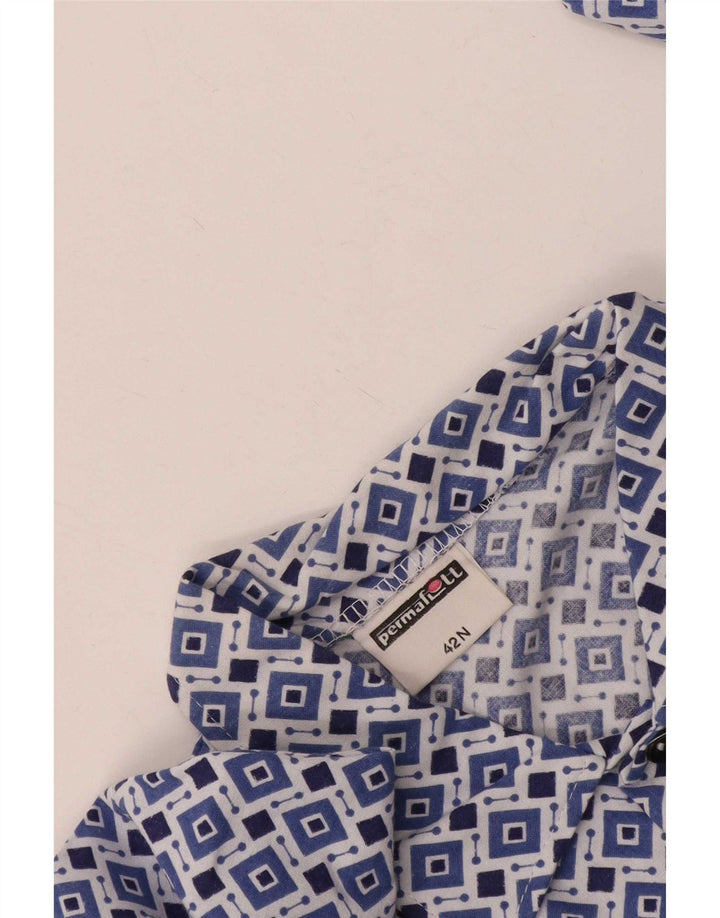 Vintage Herrenhemd Größe 42 Groß Blau Geometrisch