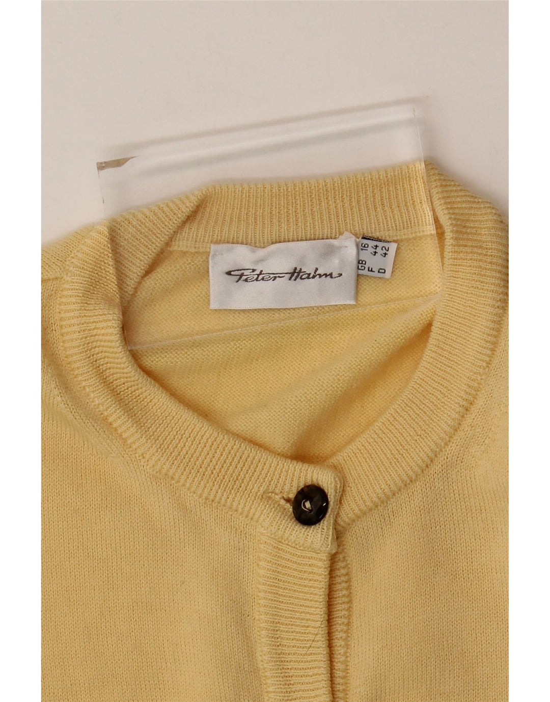 Peter Hahn Damen Strickjacke Pullover UK 16 Large Gelb