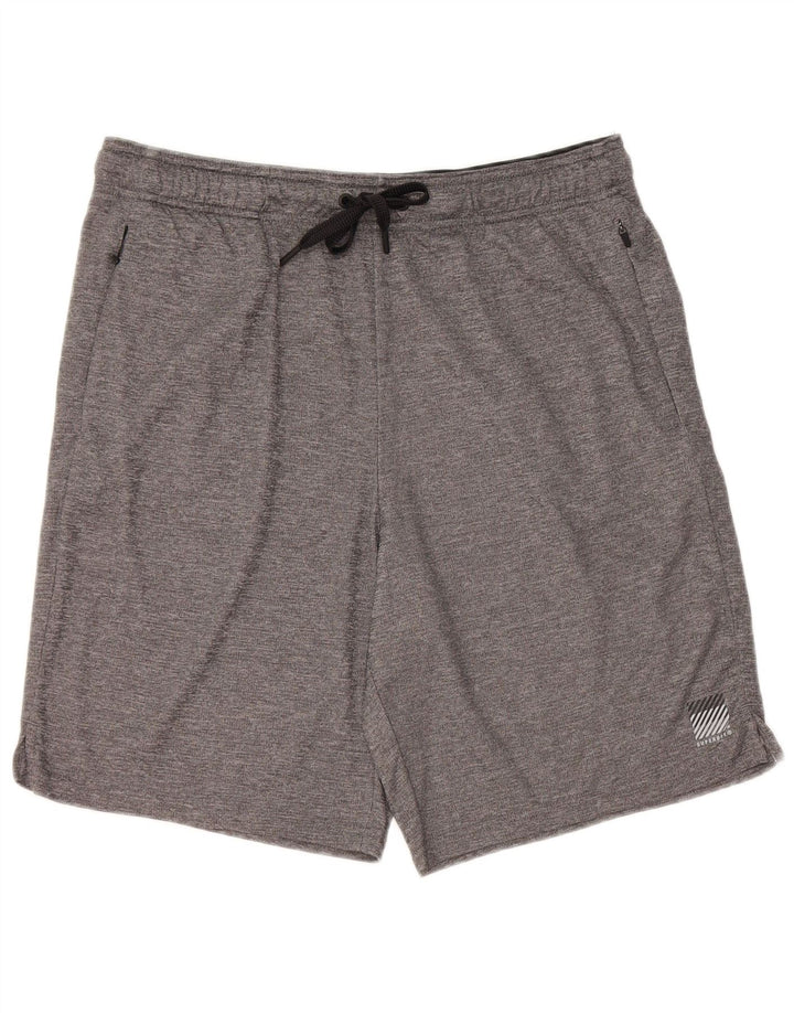 SUPERDRY Herren-Sportshorts, großes grau meliertes Polyester