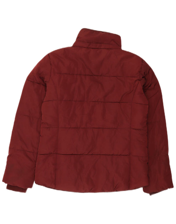 Topshop Damen Übergroße wattierte Jacke, UK 8, Small, Burgunderrot, Polyester