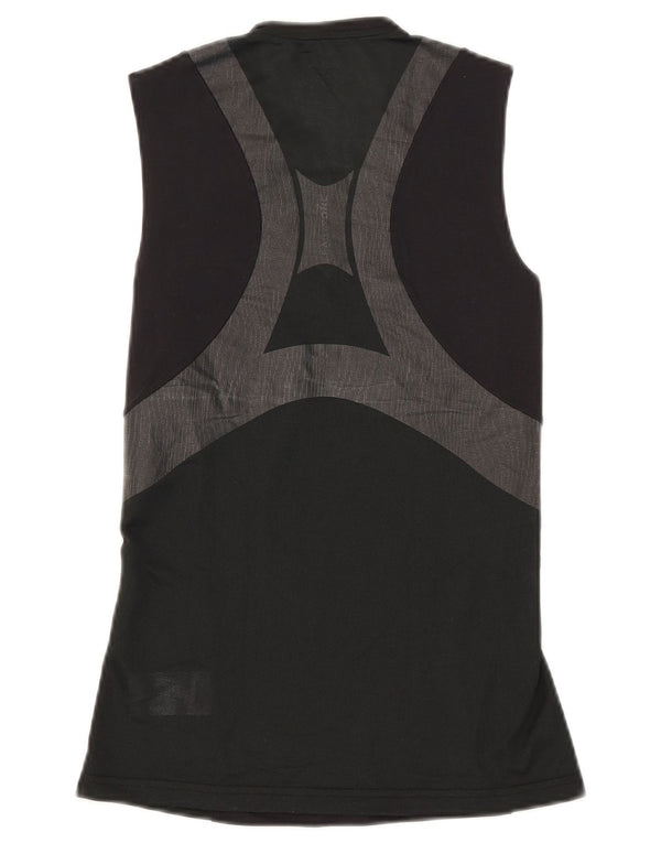 Reebok Damen-Trägershirt UK 12/14 Mittelschwarze Colourblock-Baumwolle