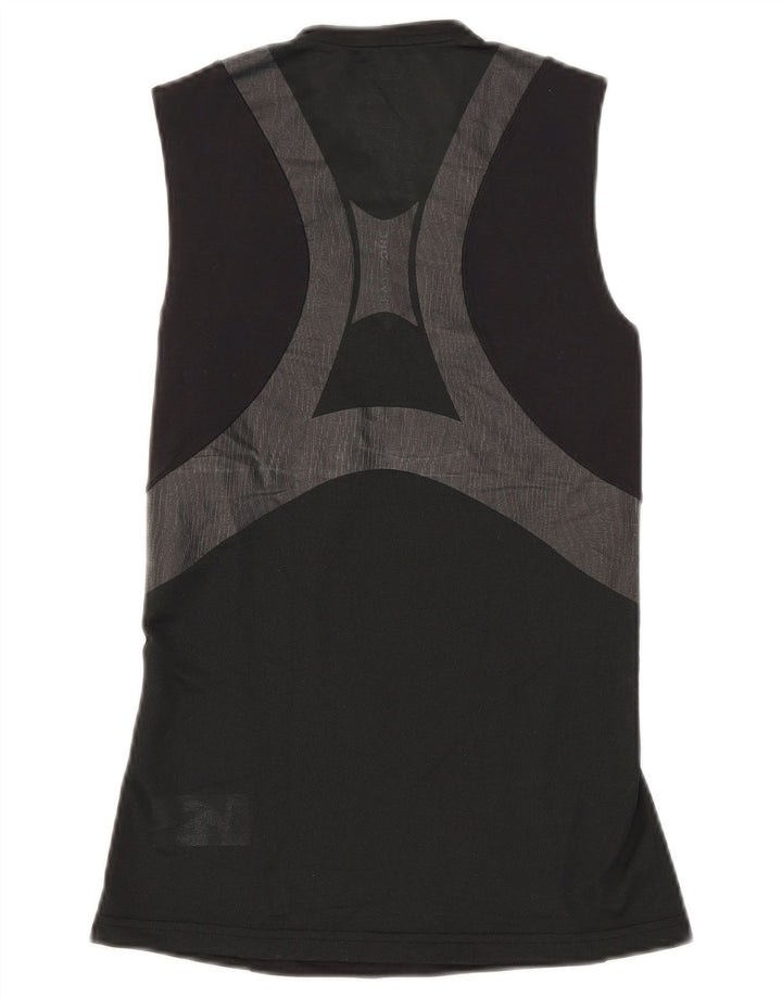 Reebok Damen-Trägershirt UK 12/14 Mittelschwarze Colourblock-Baumwolle