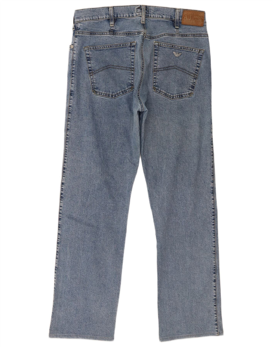 Armani Herren Straight Jeans W34 L30 Blaue Baumwolle